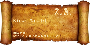 Kircz Matild névjegykártya
